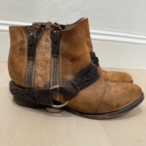 Freebird by Steven Clash Leather Ankle Boot Women's 9 Distressed Bootie Tan - Picture 3 of 15